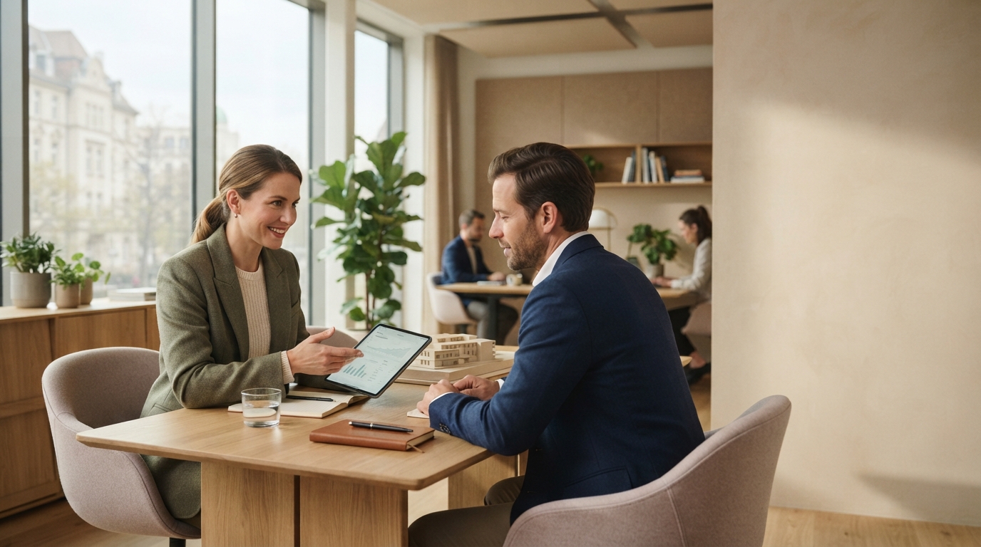 Sferaai — a person reviewing investment insights calmly at a desk with a laptop